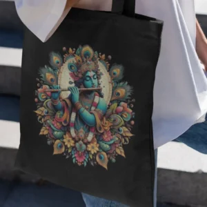 Krishna Art Canvas Tote Bag