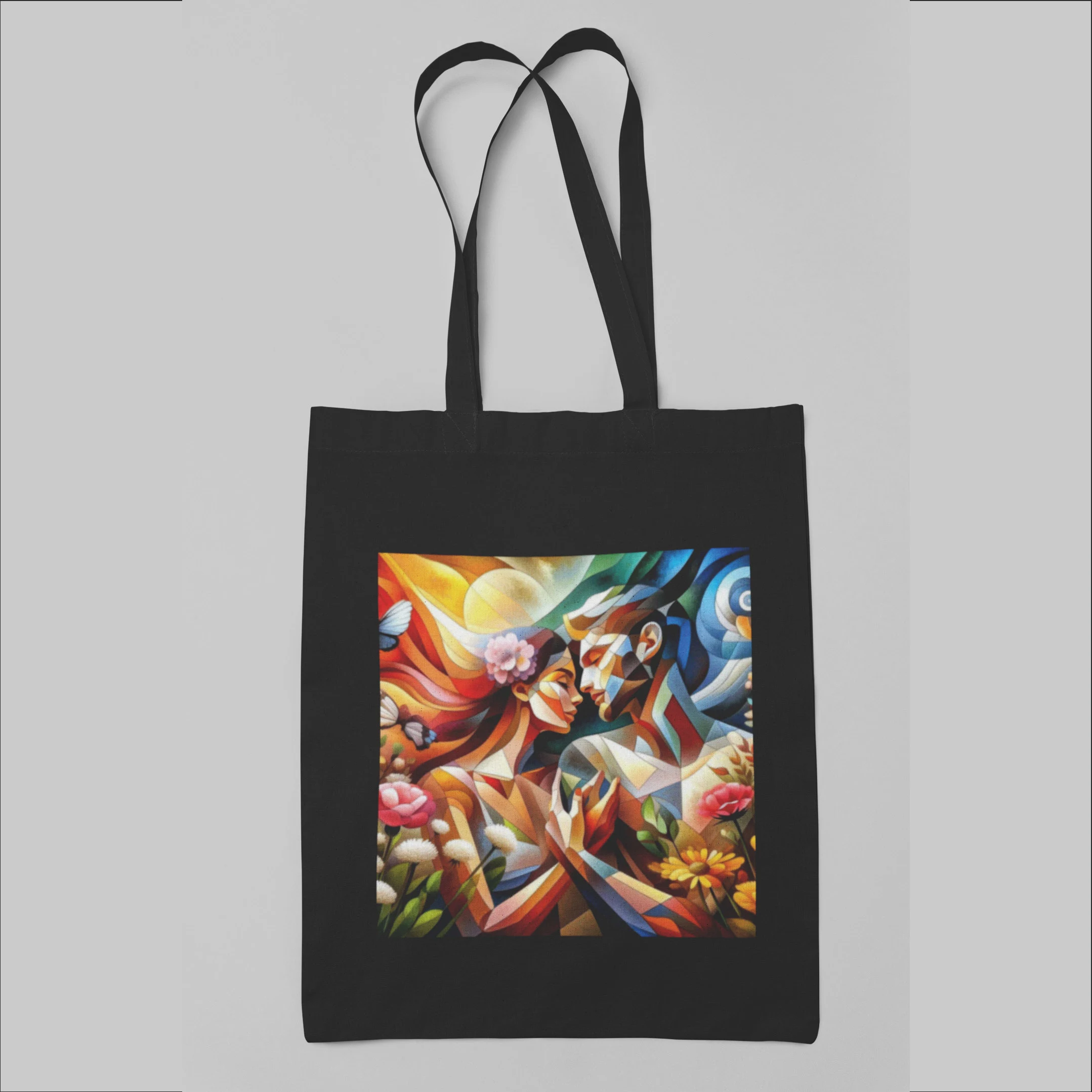 Couple Print Canvas Tote Bag - Image 2
