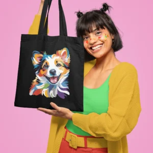 Colorful Dog Print Tote Bag