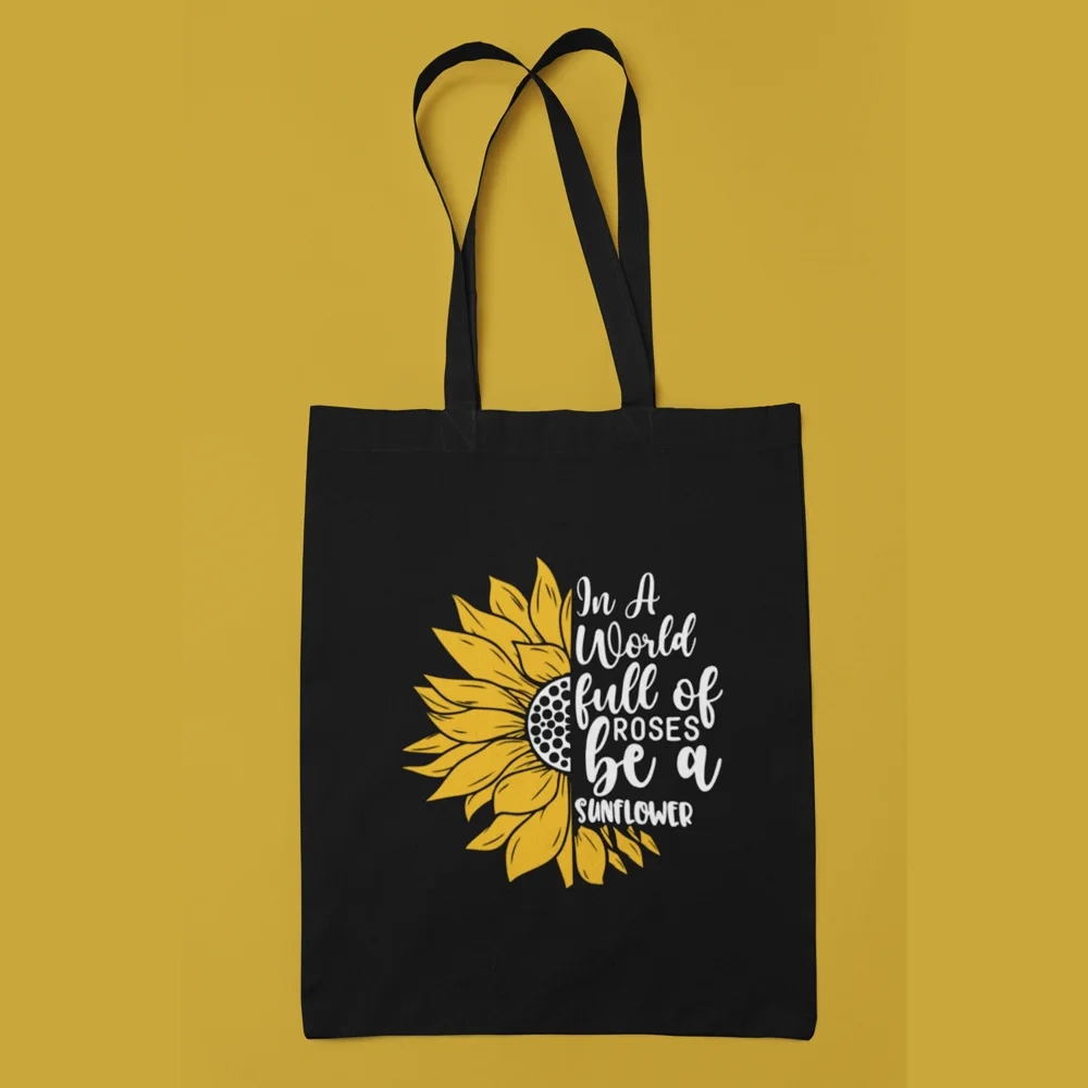 Sunflower Quote Canvas Tote Bag - Image 2