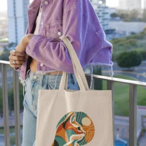 Artistic Cat Off-white Tote Bag