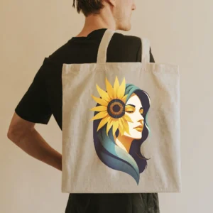 Sunflower Art Canvas Tote Bag