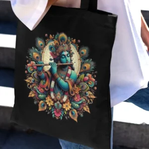 Krishna Art Canvas Tote Bag