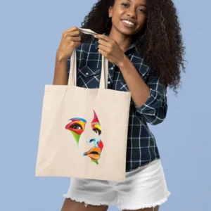 Artistic Face Print Tote Bag