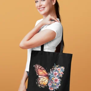 Butterfly Floral Tote Bag