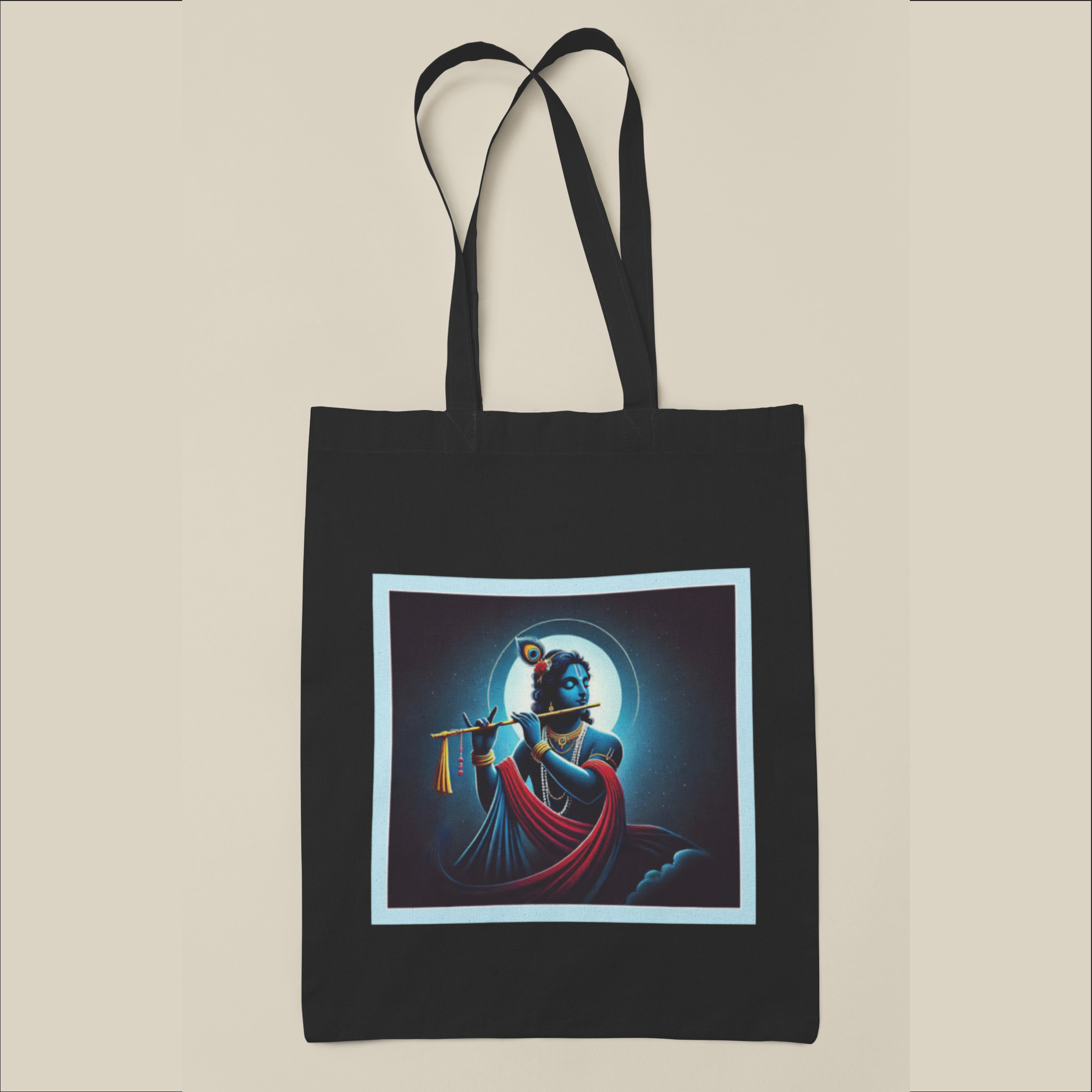 Krishna Digiprint on Canvas Tote Bag - Image 2